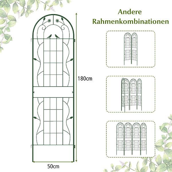 COSTWAY Gartenzaun, für Kletterpflanzen, Metall, 180x50 günstig online kaufen