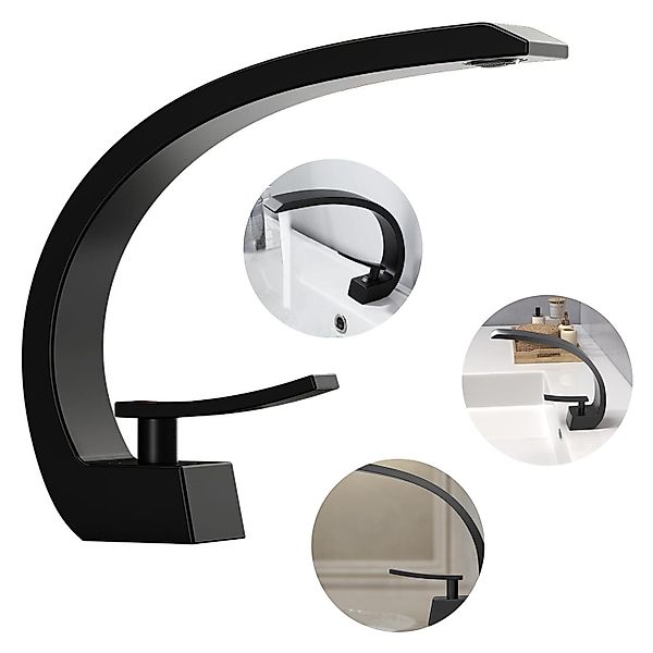 OKWISH Waschtischarmatur Wasserfall Bad Wasserhahn Küchenarmatur günstig online kaufen