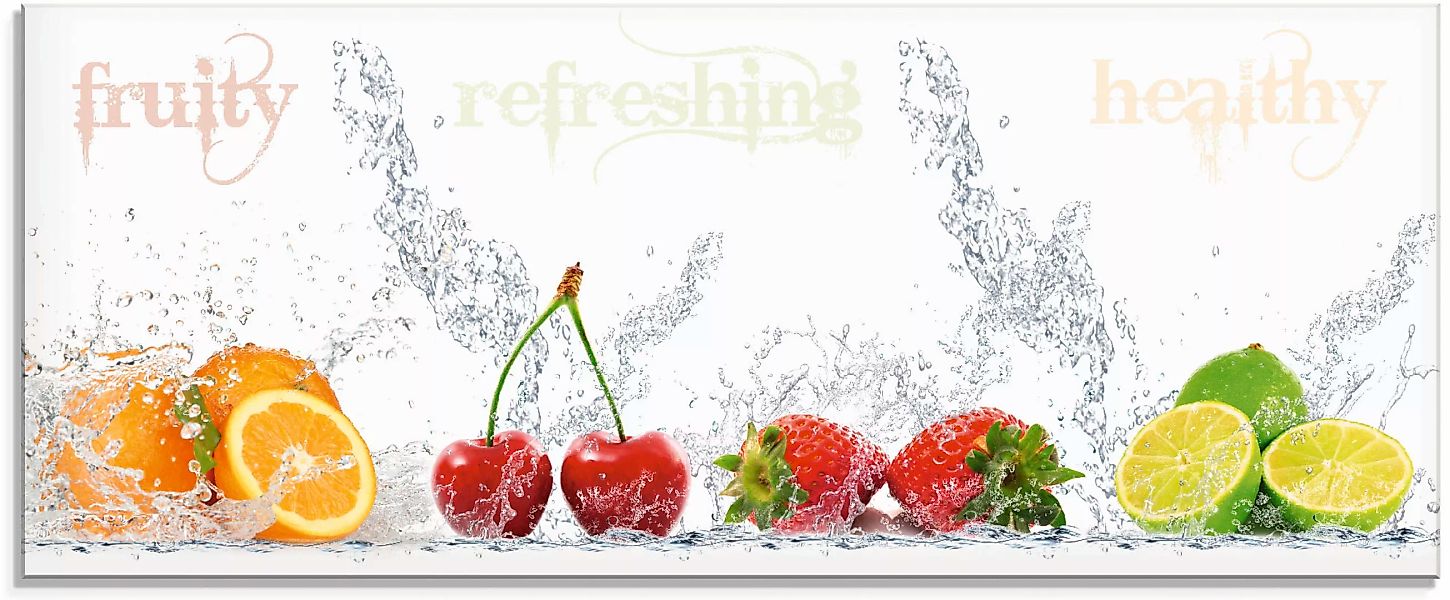 Artland Glasbild "Fruchtig erfrischend gesund Fruchtmix", Lebensmittel, (1 günstig online kaufen