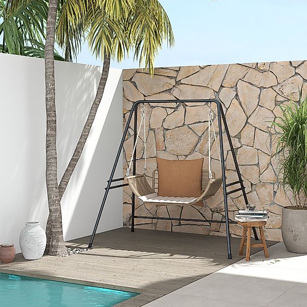 Outsunny Hängestuhlgestell aus Stahl 178 x 143 x 180 cm, belastbar bis 150 günstig online kaufen