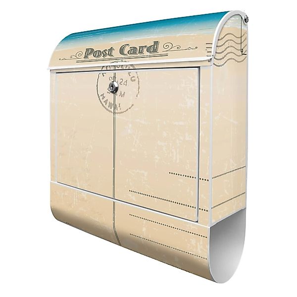 Banjado Design Briefkasten Weiß Pulverbeschichtet 39x47x14cm 2 Schlüssel Mi günstig online kaufen