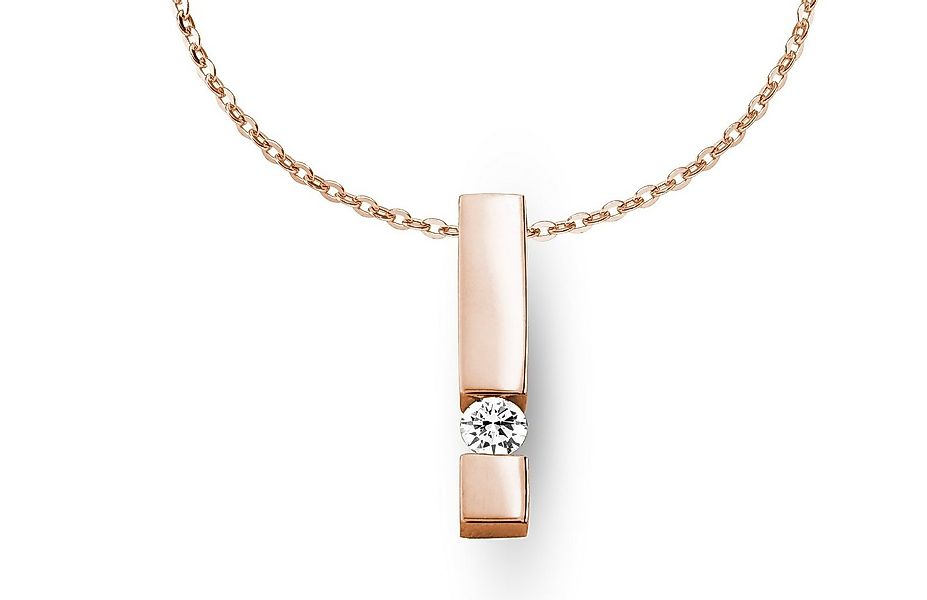 Adam & Eve Goldkette Halskette 585/- mit 0.10ct Brillant Rotgold 0,10 ct. günstig online kaufen