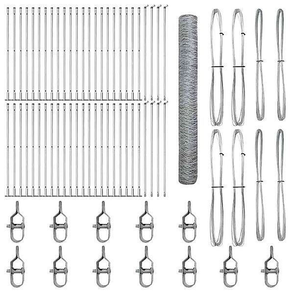 vidaXL Zaunpfosten Silber 100 x 1,2 m 50 mm Maschenweite Stahl 3353876 günstig online kaufen