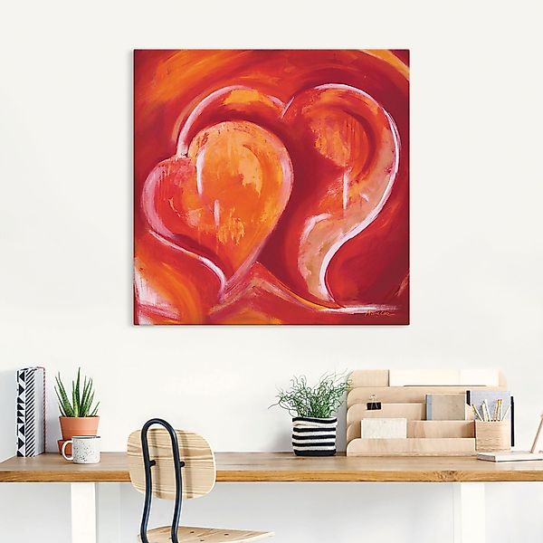 Artland Wandbild »Abstrakte Herzen - Rot«, Herzbilder, (1 St.), als Leinwan günstig online kaufen