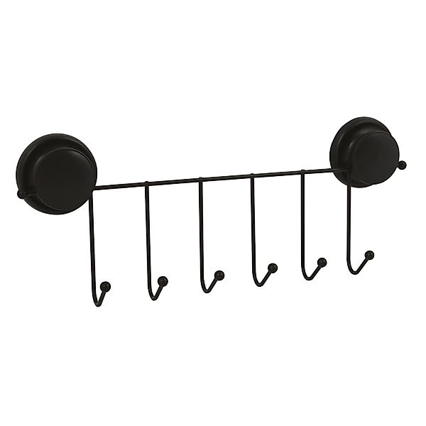 MSV Handtuchhalter Mega Ventouses 6 Haken 38 cm x 14,5 cm x 5,5 cm Schwarz günstig online kaufen