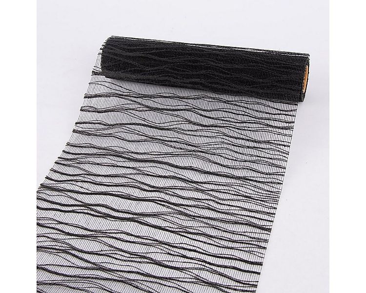 SCHÖNER LEBEN. Tischläufer Deko Tischband Wellenmuster einfarbig schwarz 26 günstig online kaufen