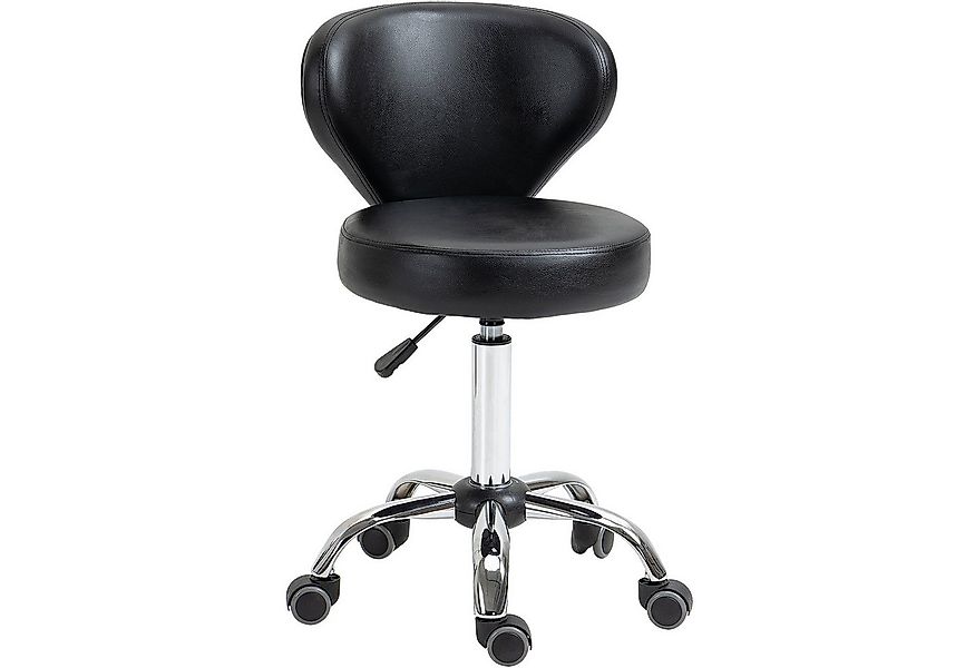 HOMCOM Rollsitz Rollhocker höhenverstellbar Salon Hocker mit Lehne (Arbeits günstig online kaufen