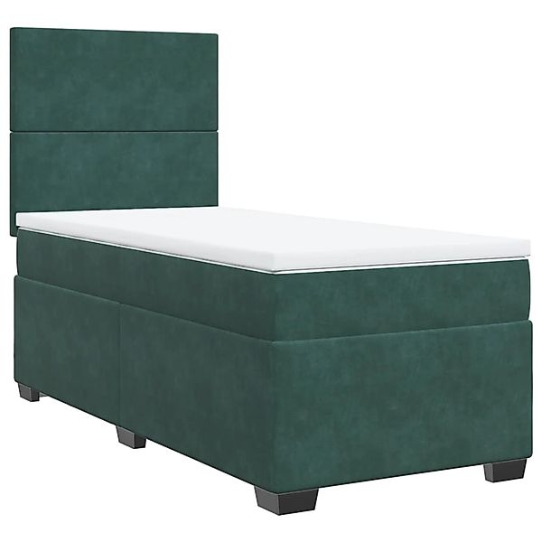 vidaXL Boxspringbett mit Matratze Dunkelgrün 90x190 cm Samt 3290783 günstig online kaufen