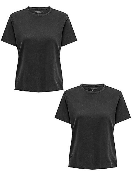ONLY T-Shirt 2er-Set Kurzarm Rundhals Normal geschnitten (2-tlg) ONLLUCY LI günstig online kaufen