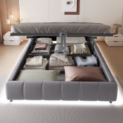 Flieks Polsterbett, Hydraulisches Stauraumbett 140x200cm ohne günstig online kaufen