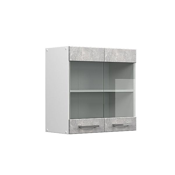 Vicco Glashängeschrank R-Line, Beton/Weiß, 60 cm günstig online kaufen