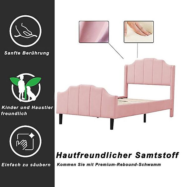 STILVORA Kinderbett 90 x 200 Polsterbett mit matratze,Jugendbett mit Kopfte günstig online kaufen