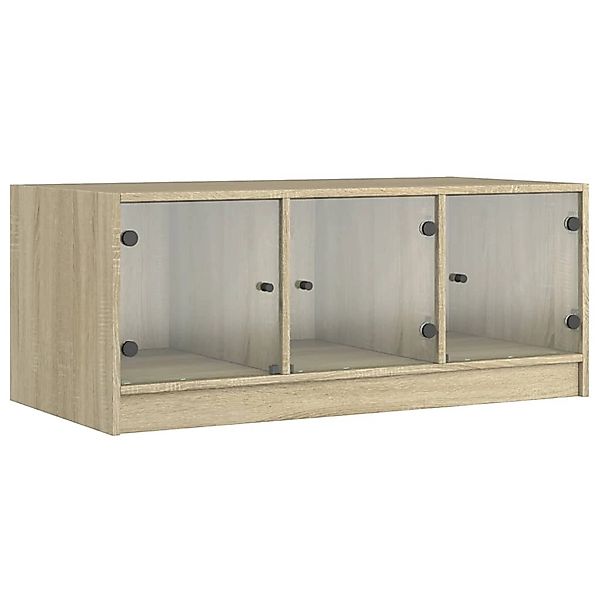 vidaXL Couchtisch mit Glastüren Sonoma-Eiche 102x50x42 cm 836415 günstig online kaufen
