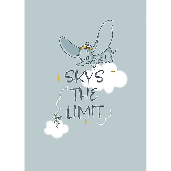 Komar Wandbild Disney Dumbo Sky's the Limit 50 cm x 70 cm Blau günstig online kaufen