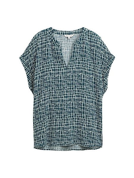TOM TAILOR Kurzarmbluse blouse easy shape abstract tel green grid design günstig online kaufen