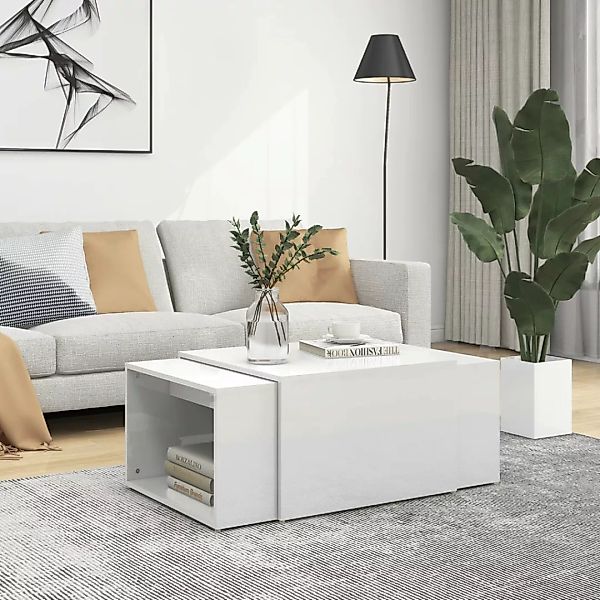 3-tlg. Satztisch-set Hochglanz-weiß 60x60x30 Cm günstig online kaufen