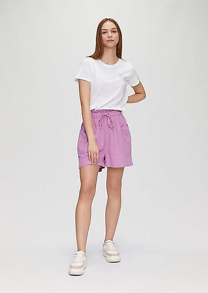 QS Shorts Hose aus Leinenmix mit elastischem Bund und Tunnelzug Gummizug günstig online kaufen