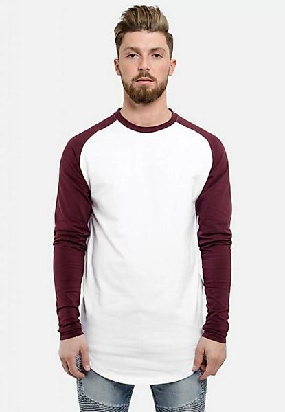 Blackskies T-Shirt Baseball Longshirt T-Shirt Weiß Burgundy X-Large günstig online kaufen