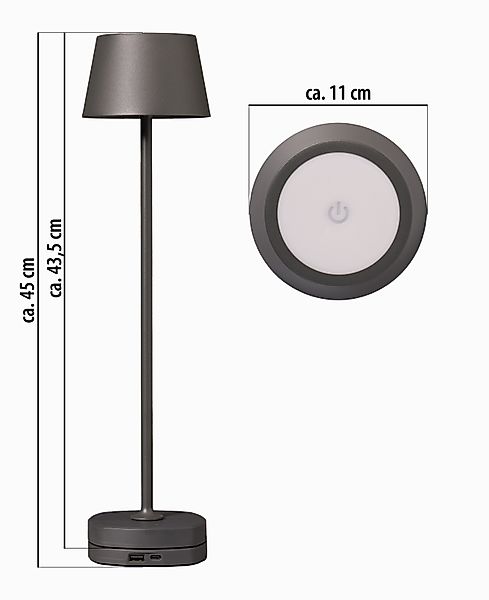 Northpoint Tischleuchte LED Akku Tischlampe mit Ladestation max. 45cm hoch günstig online kaufen