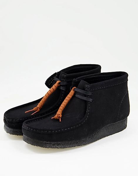 Clarks Originals – Wallabee – Stiefel aus schwarzem Wildleder günstig online kaufen