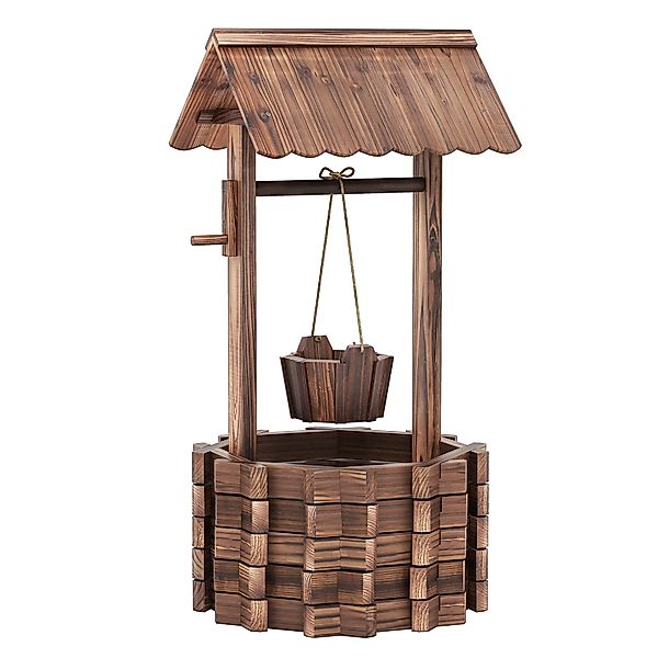 COSTWAY Gartenbrunnen, mit Dach, Garten Dekoration günstig online kaufen