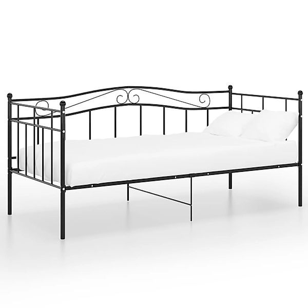 vidaXL Schlafsofa Bettgestell Schwarz Metall 90x200 cm650987 günstig online kaufen