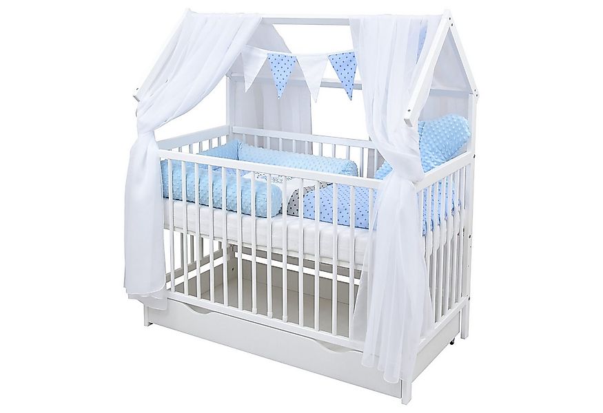 Baby-Delux Komplettbett Hausbett Babybett Schublade Schutzgitter Beißschien günstig online kaufen