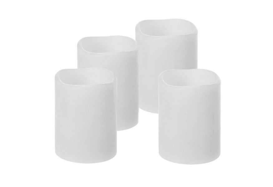 ToCi LED-Kerze LED-Kerze 4er-Set Timer Kerzenlicht Echtwachskerze Weiß Ø 5 günstig online kaufen