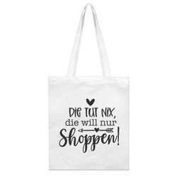 PhotoFancy Tragetasche mit Spruch 'Nur Shoppen' günstig online kaufen