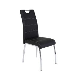 Esszimmerstuhl Set in Schwarz Kunstleder Griff (Set) günstig online kaufen