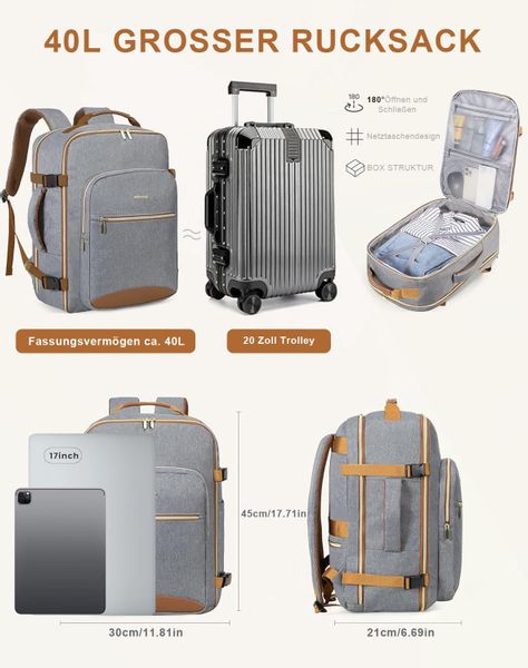 OKWISH Reiserucksack Laptoprucksack Freizeitrucksack Schulrucksack (Handgep günstig online kaufen