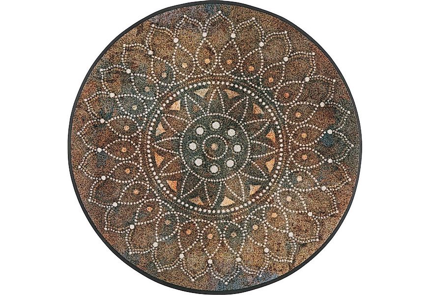 wash+dry by Kleen-Tex Teppich Matte rund 115x115 Madhana braun, rund, Höhe: günstig online kaufen