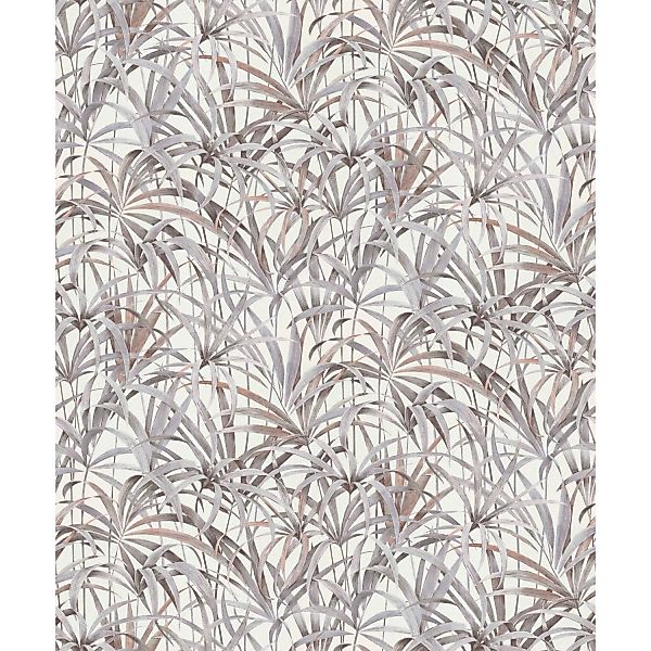 Bricoflor Palmen Tapete in Grau Weiß Braun Moderne Vliestapete mit Palmenbl günstig online kaufen