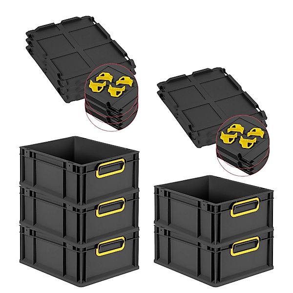 PROREGAL SparSet 5x Eurobox Nextgen Color Mit Auflagedeckel HxBxT 17x30x40c günstig online kaufen