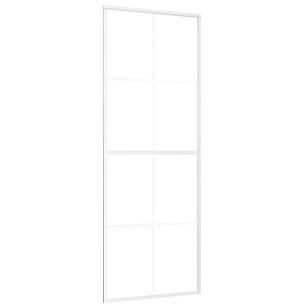 vidaXL Schiebetür ESG-Mattglas und Aluminium 76x205 cm Weiß 151669 günstig online kaufen