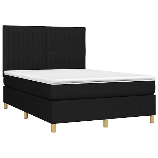 vidaXL Boxspringbett mit Matratze Schwarz 140x200 cm Stoff 3142499 günstig online kaufen