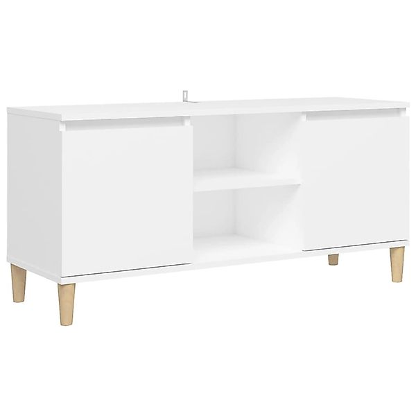 vidaXL TV-Schrank mit Massivholz-Beinen Weiß 103,5x30x50 cm 805959 günstig online kaufen