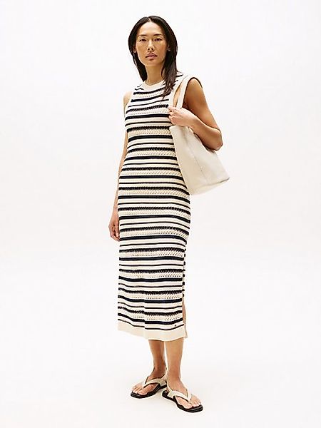 Tommy Hilfiger Sweatkleid CROCHET C-NK SL MIDI SWT DRESS günstig online kaufen