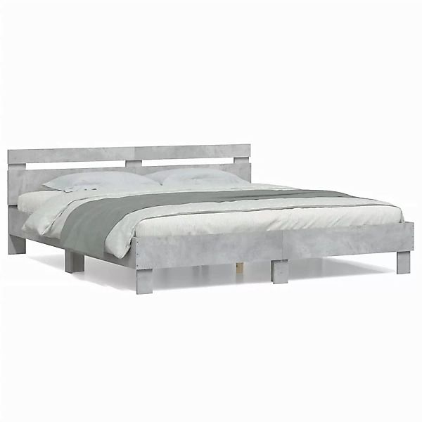 vidaXL Bettgestell mit Kopfteil Sonoma-Eiche 200x200 cm Holzwerkstoff Model günstig online kaufen