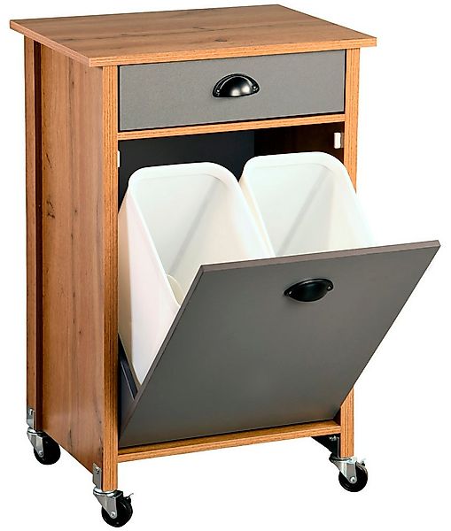 KESPER® Küchenwagen Rollwagen inkl. Abfalleimer, oak, FSC günstig online kaufen