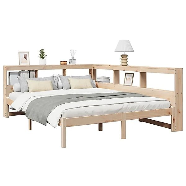 vidaXL Massivholzbett mit Regal ohne Matratze 150x200 cm Kiefernholz 332431 günstig online kaufen