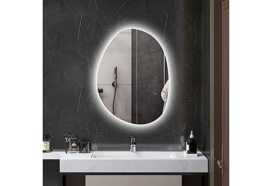 HOMCOM Badspiegel mit Touchschalter, 3 Lichtfarben (70x50 cm LED Spiegel, 1 günstig online kaufen