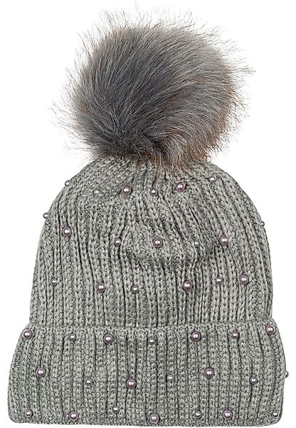 styleBREAKER Bommelmütze Strick Bommelmütze mit Perlen günstig online kaufen