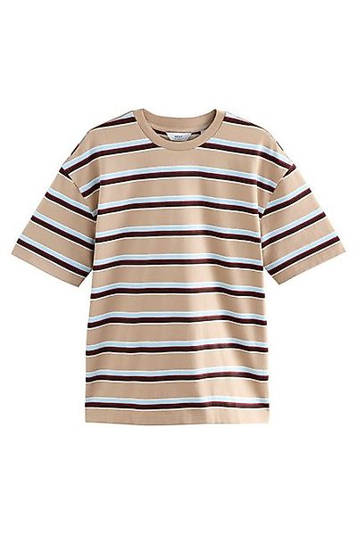 Next T-Shirt Gestreiftes T-Shirt 100 % Baumwolle im Relaxed Fit (1-tlg) günstig online kaufen