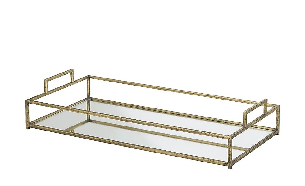 Tablett mit Spiegelboden   ¦ gold ¦ Maße (cm): B: 25 H: 9,5 Küchenzubehör & günstig online kaufen