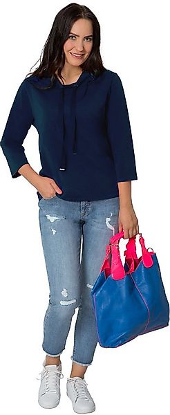 Gio Milano 3/4-Arm-Shirt Basic Shirt mit 3/4 Arm und Stehkragen unifarben günstig online kaufen