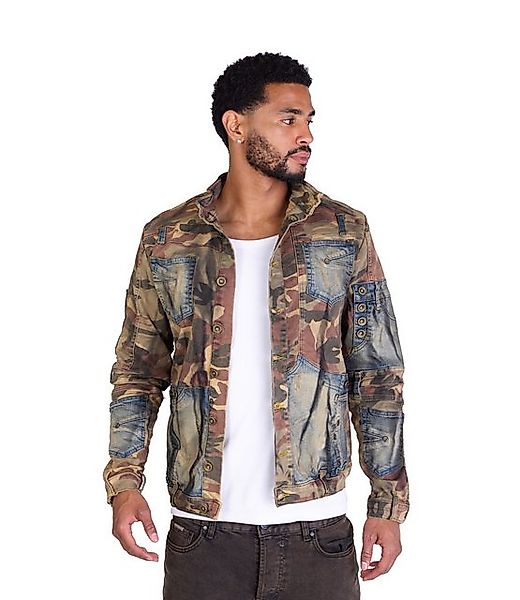 KINGZ Jeansjacke KINGZ Herren Patchwork Designerjacke Camouflage XXL günstig online kaufen