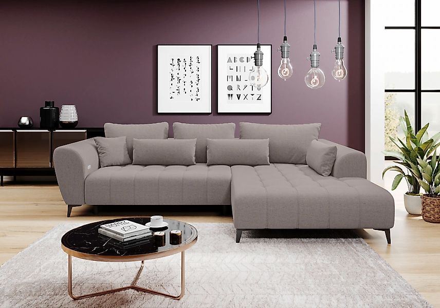 WERK2 Ecksofa "Garay, XXL-Liegefläche: elektrisch ausziehbar auf ca. 228×12 günstig online kaufen