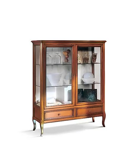 Xlmoebel Vitrine Holzvitrine mit Glasfront Echtholzschrank für das Wohnzimm günstig online kaufen