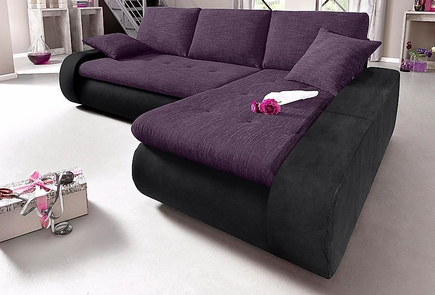TRENDMANUFAKTUR Ecksofa »Indie, modern und bequem, Materialmix, L-Form«, wa günstig online kaufen